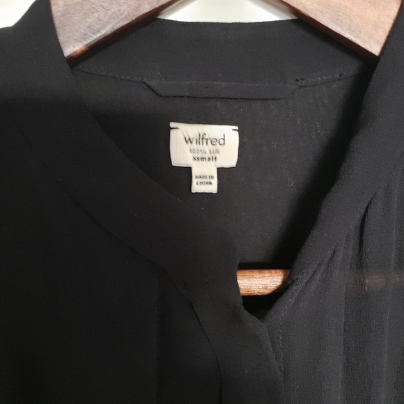 Aritzia Wilfred Sheer Silk Slip Dress Black XS - Picture 9 of 11